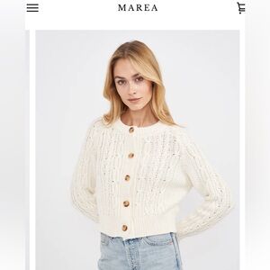 Marea xs ivory cable knit cardigan